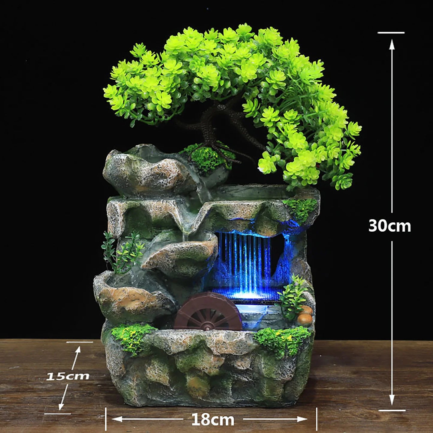 Indoor Room Fountain Waterfall Decor With Colour Changing LED Lighting
