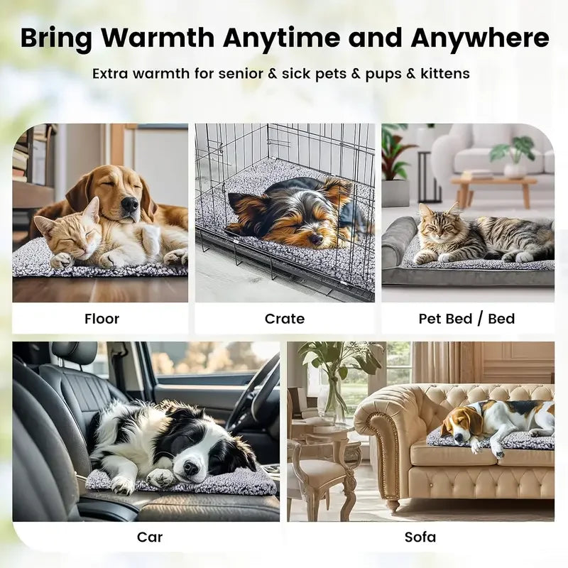 Self Heating Pet Pad Blanket For Dogs And Cats With Anti Slip Bottom
