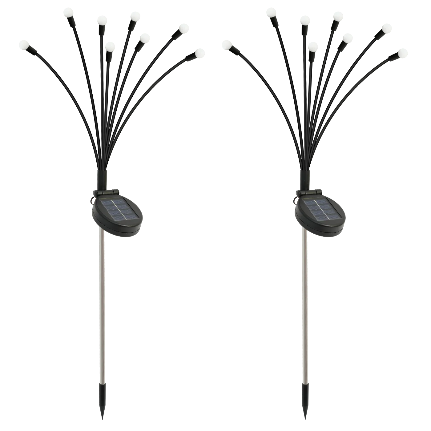 2-Pack 8-Head Solar Firefly Lights Outdoor Pathway Decorative IP65 Waterproof
