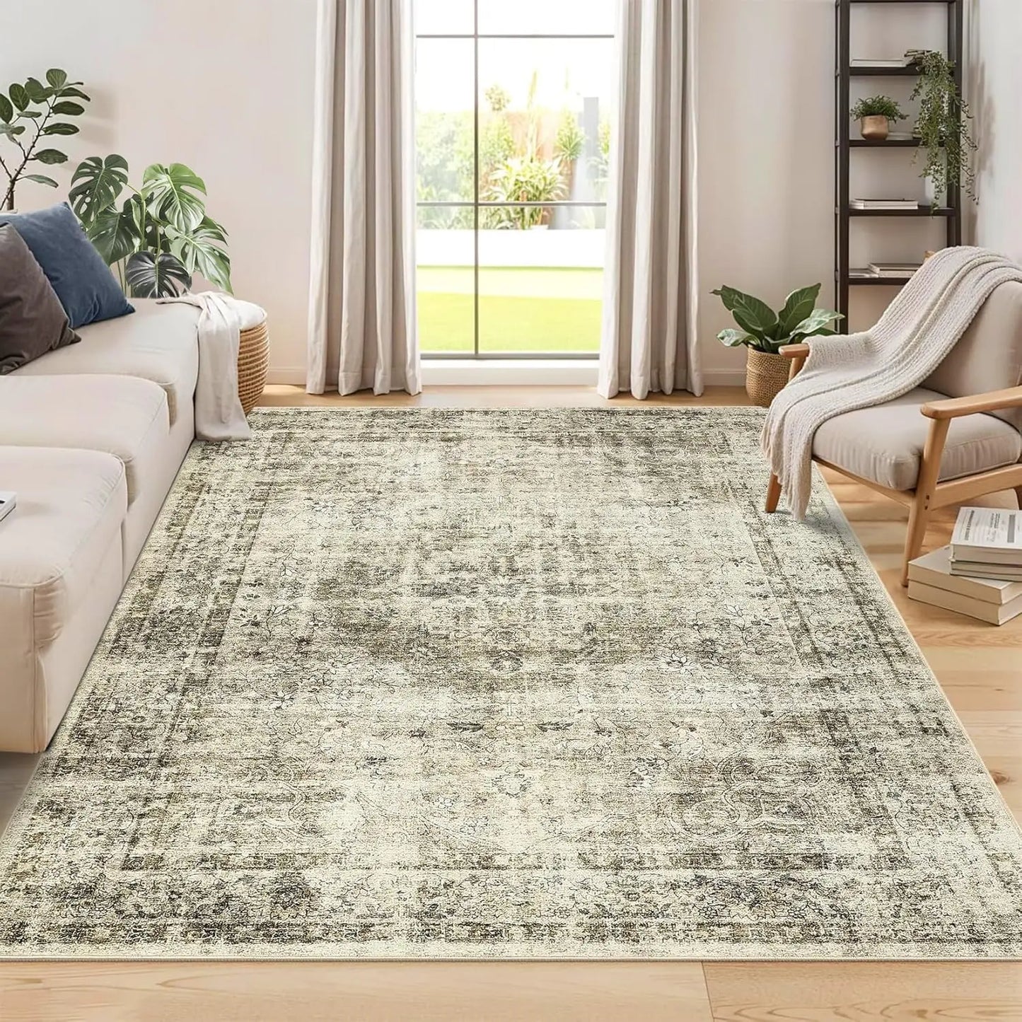 TWISTER.CK Washable Area Rug With Non Slip Backing