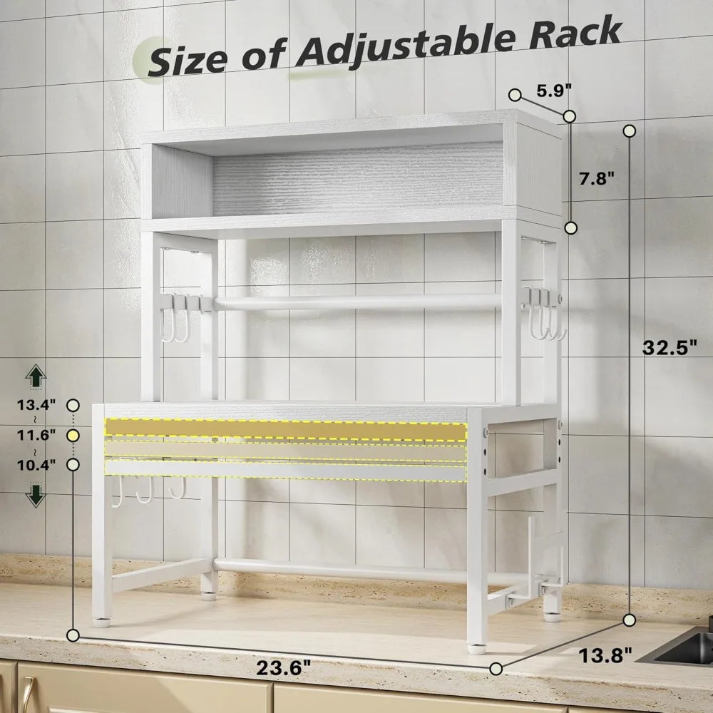 XMSJ Microwave Stand Four Tier Heavy Duty Adjustable Shelf