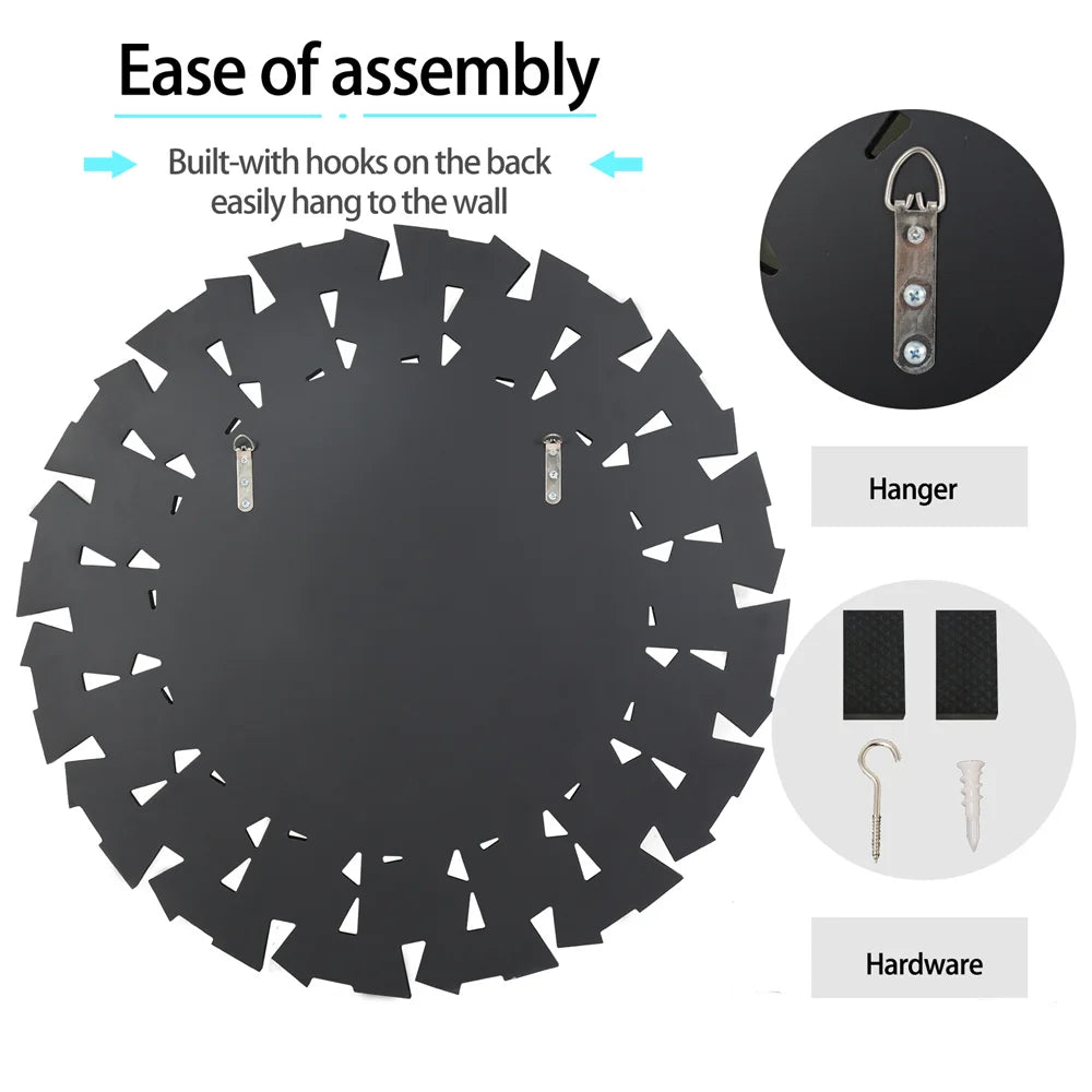 LUVODI Starburst Round Wall Mirror