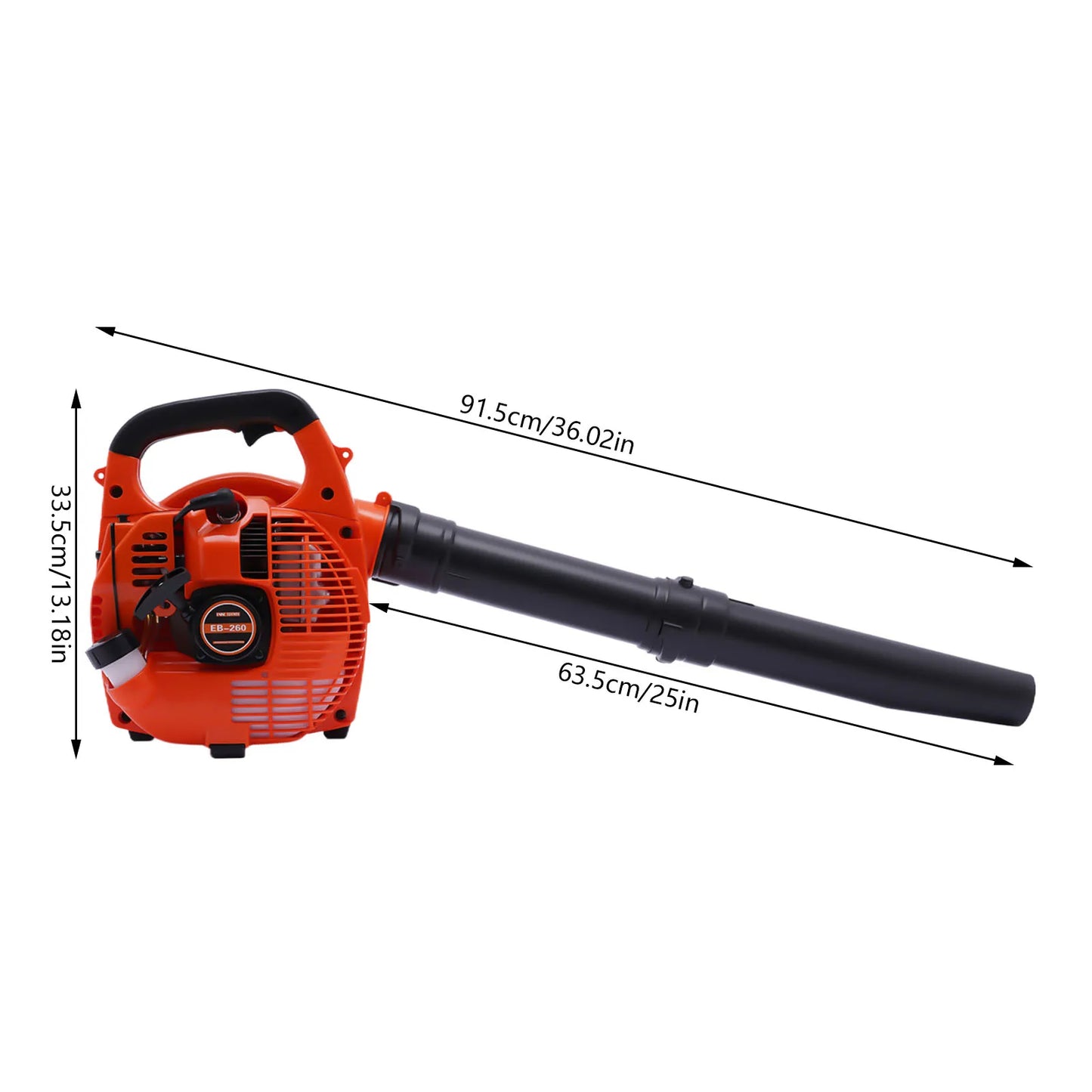 Gas Leaf Blower 25.4cc 2-Stroke, Commercial Handheld Tool