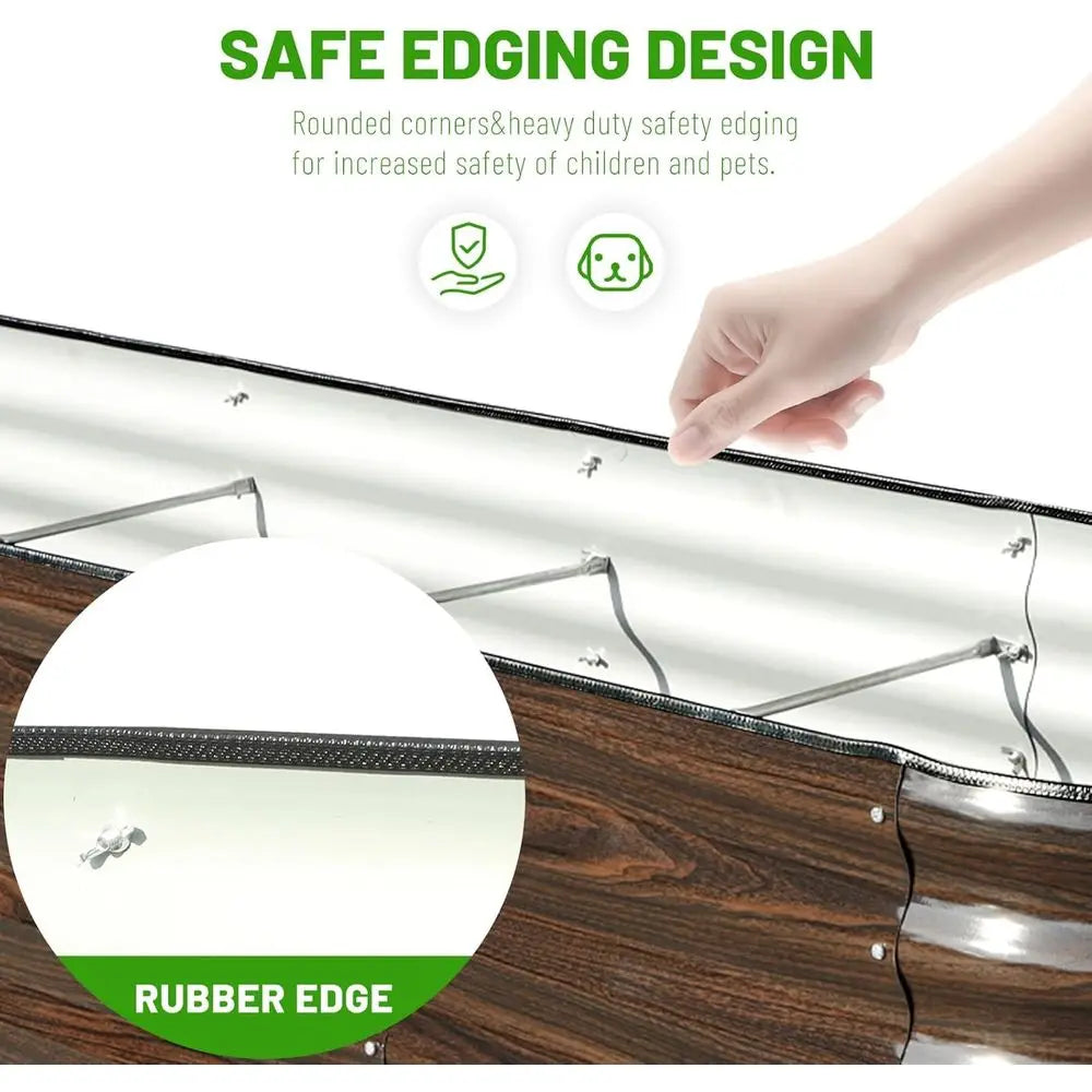 Galvanized Steel Raised Garden Bed Set Durable Rust Resistant