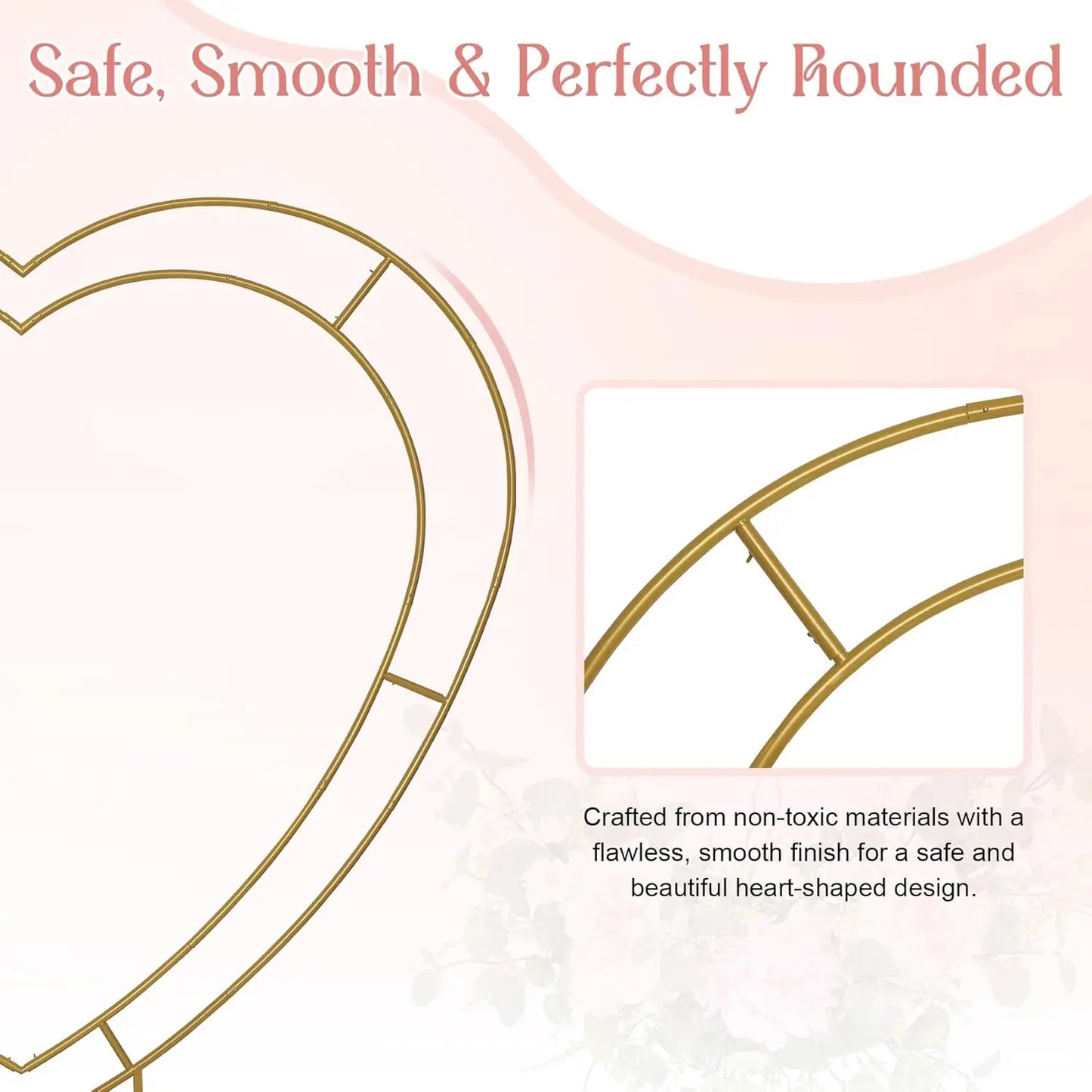 Metal Double Heart Arch Stand For Proposal And Heart Shaped Balloon Arch Frame