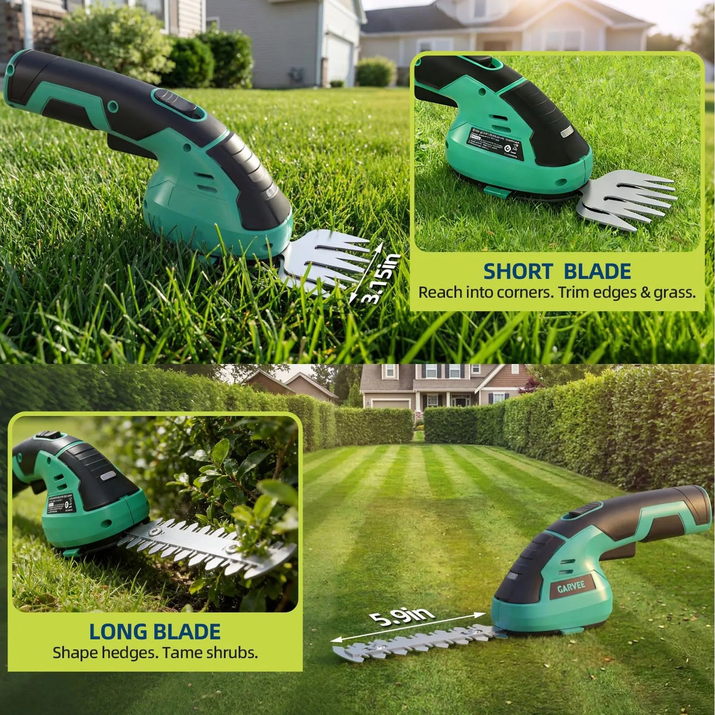 TWISTER.CK Versatile Wireless 2-in-1 Grass Shear And Shrub Trimmer
