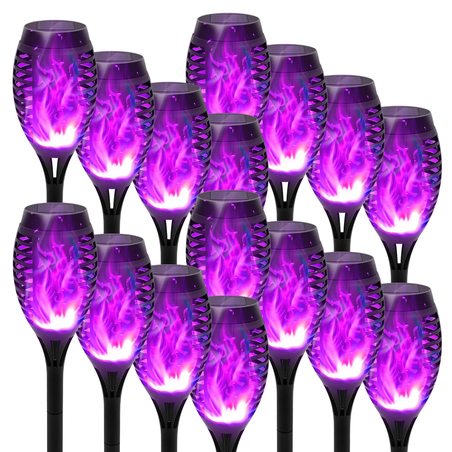 12 LED Solar Flame Torch Lights Outdoor Garden Decoration Waterproof