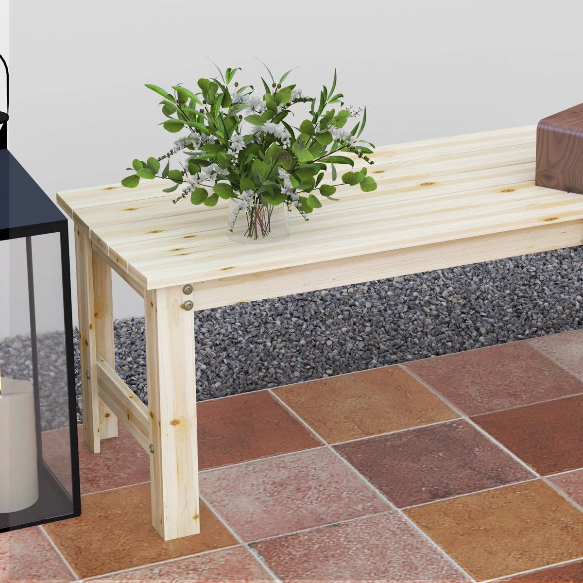 Outsunny Wooden Outdoor Garden Bench for Patio Seating