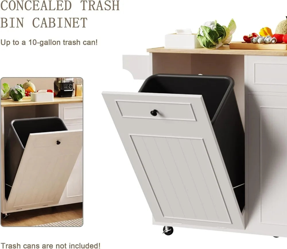 Kitchen Island Cart With Power Outlet And Drop Leaf