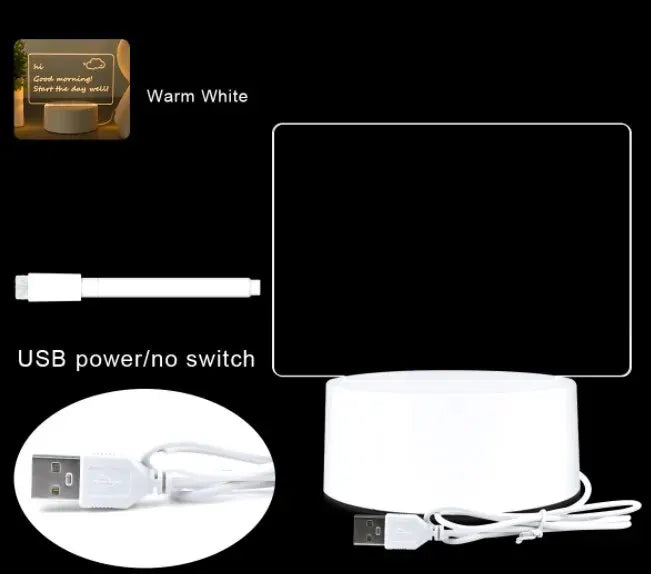 Led Luminous Message Board USB Light Desk Lamp Creative Gift
