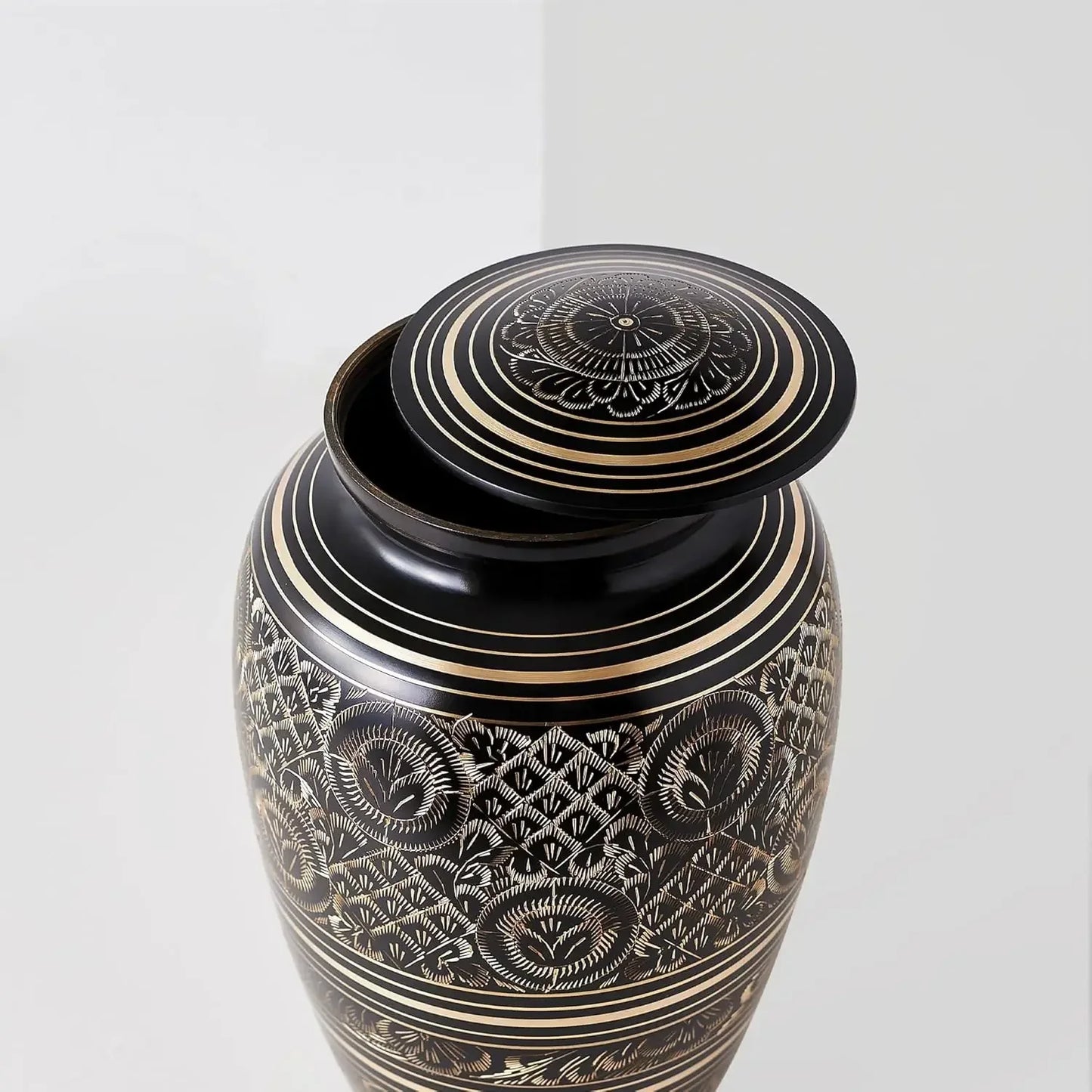 Platinum Brass Cremation Urn For Adult Ashes Handcrafted Memorial