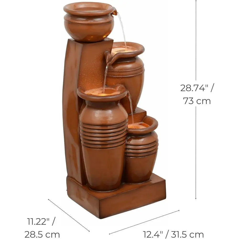 Teamson US Inc 4 Tier Cascading Water Fountain Outdoor