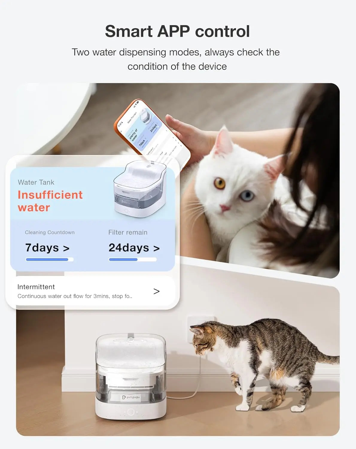 Ultra Quiet Pet Water Fountain With WiFi And 8-Layer Filter