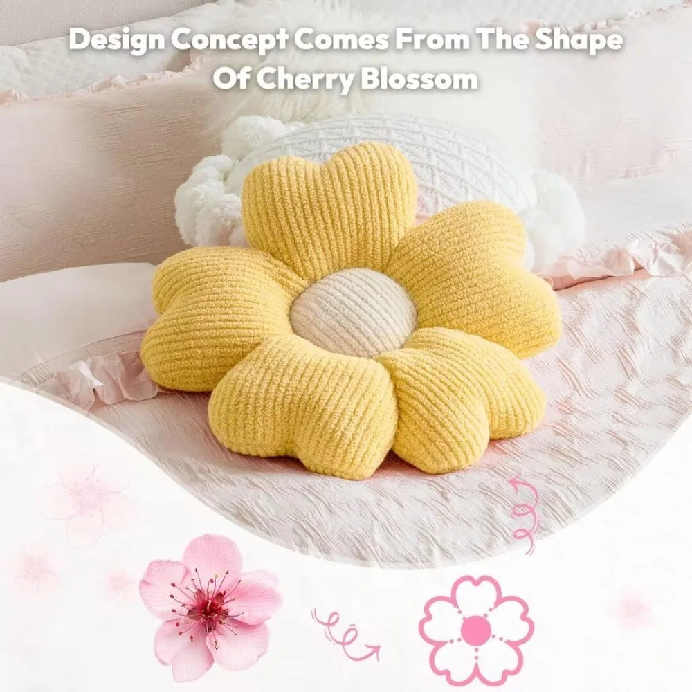 Daisy Flower Pillow Decorative Throw Cushion For Bed And Sofa
