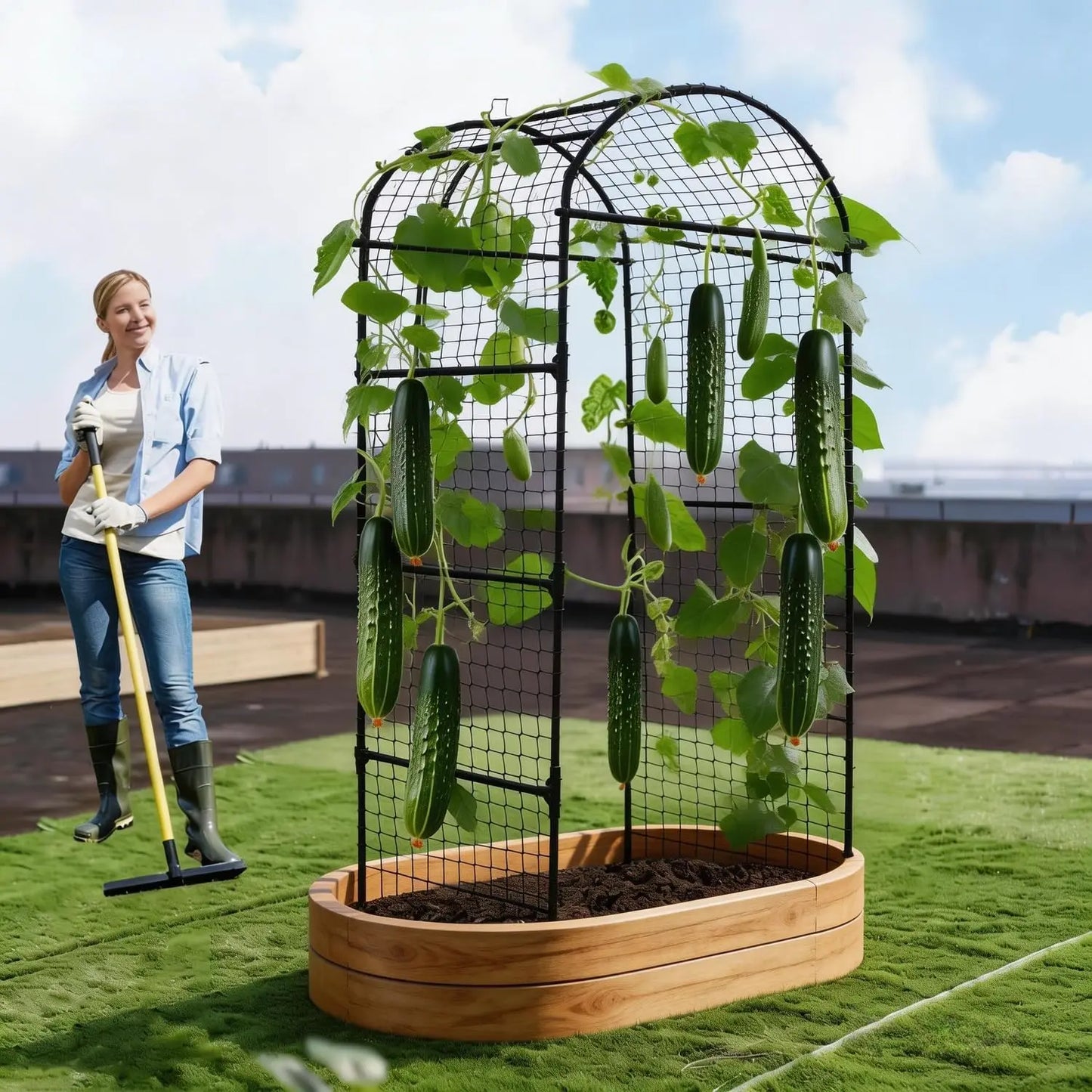 HiMISS Garden Arch Trellis Heavy Duty Plant Support
