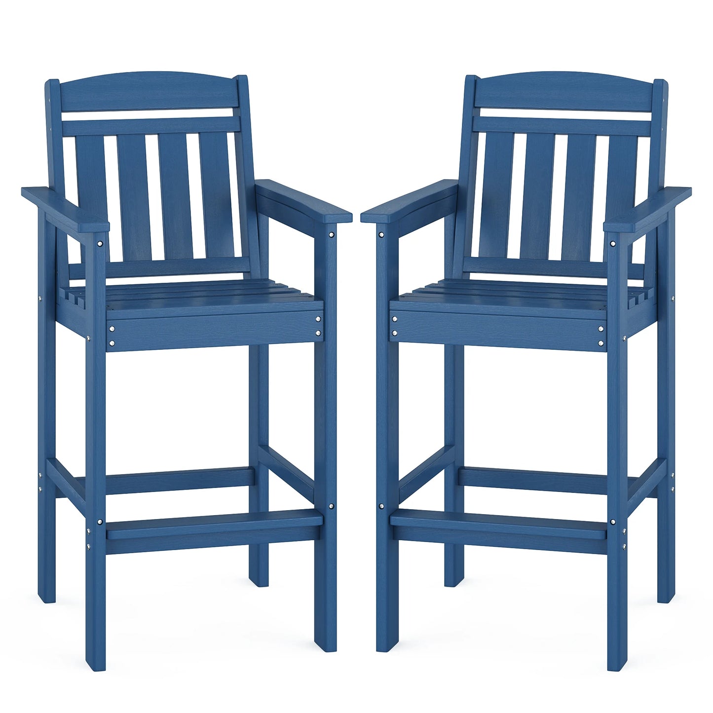 Farini Set Of 2 Tall Adirondack Chairs HDPE Bar Height