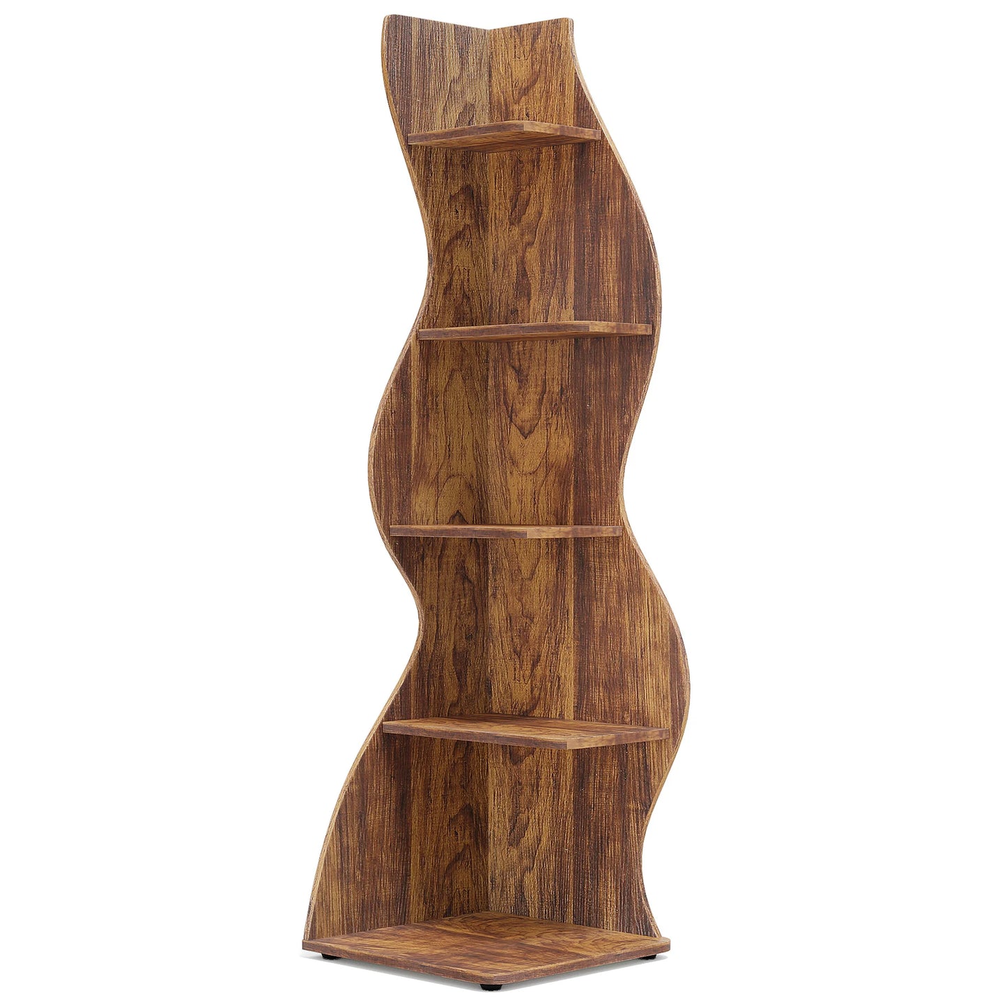 Tribesigns 5-Tier Corner Shelf Modern Wall Bookcase Storage Rack
