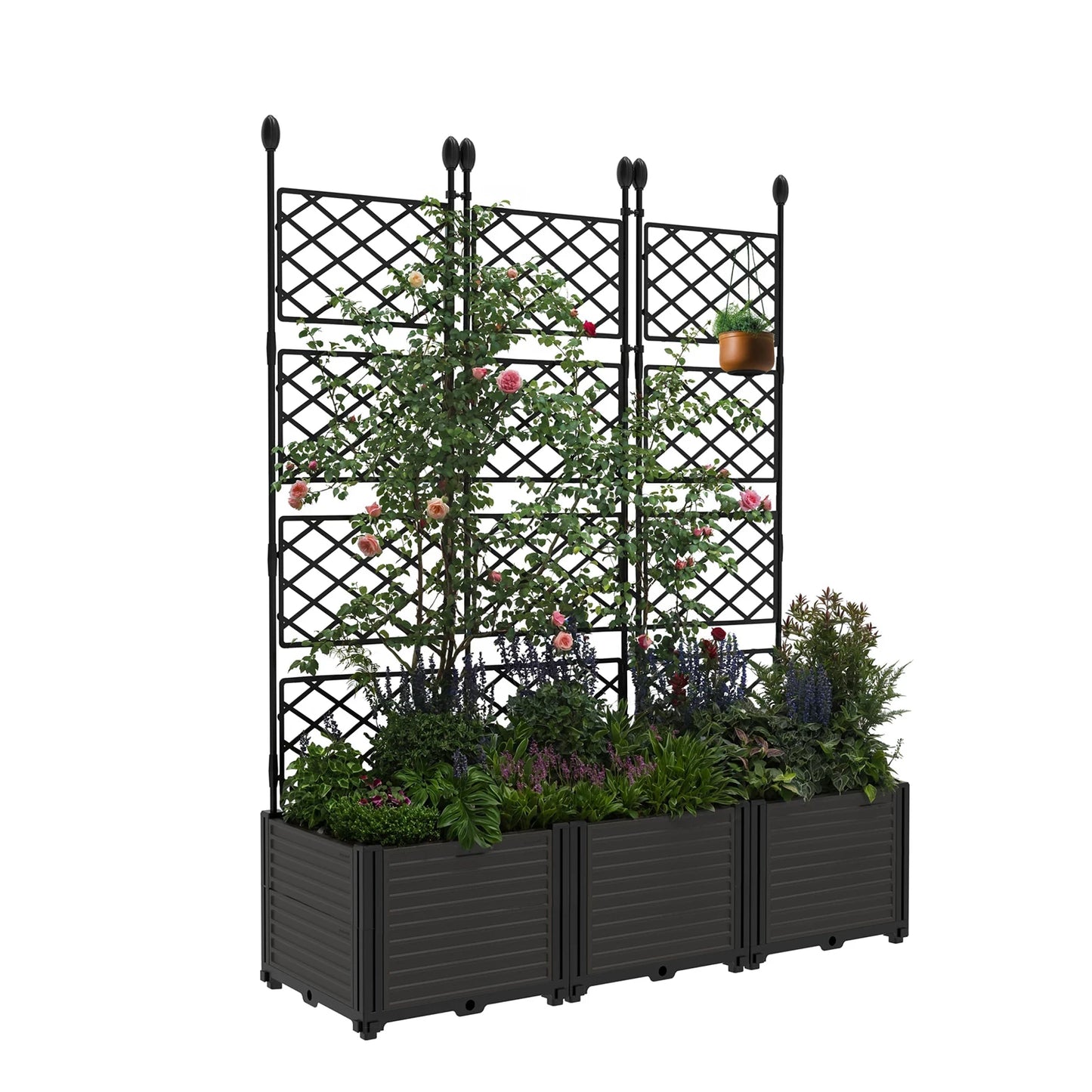 HiMISS Planter Box With Trellis Garden Bed For Climbing Plants