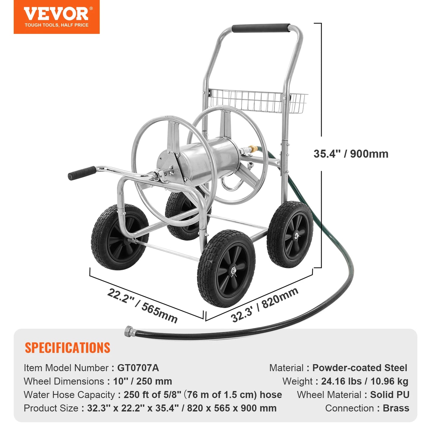 SucceBuy Hose Reel Cart Heavy Duty Garden Watering System