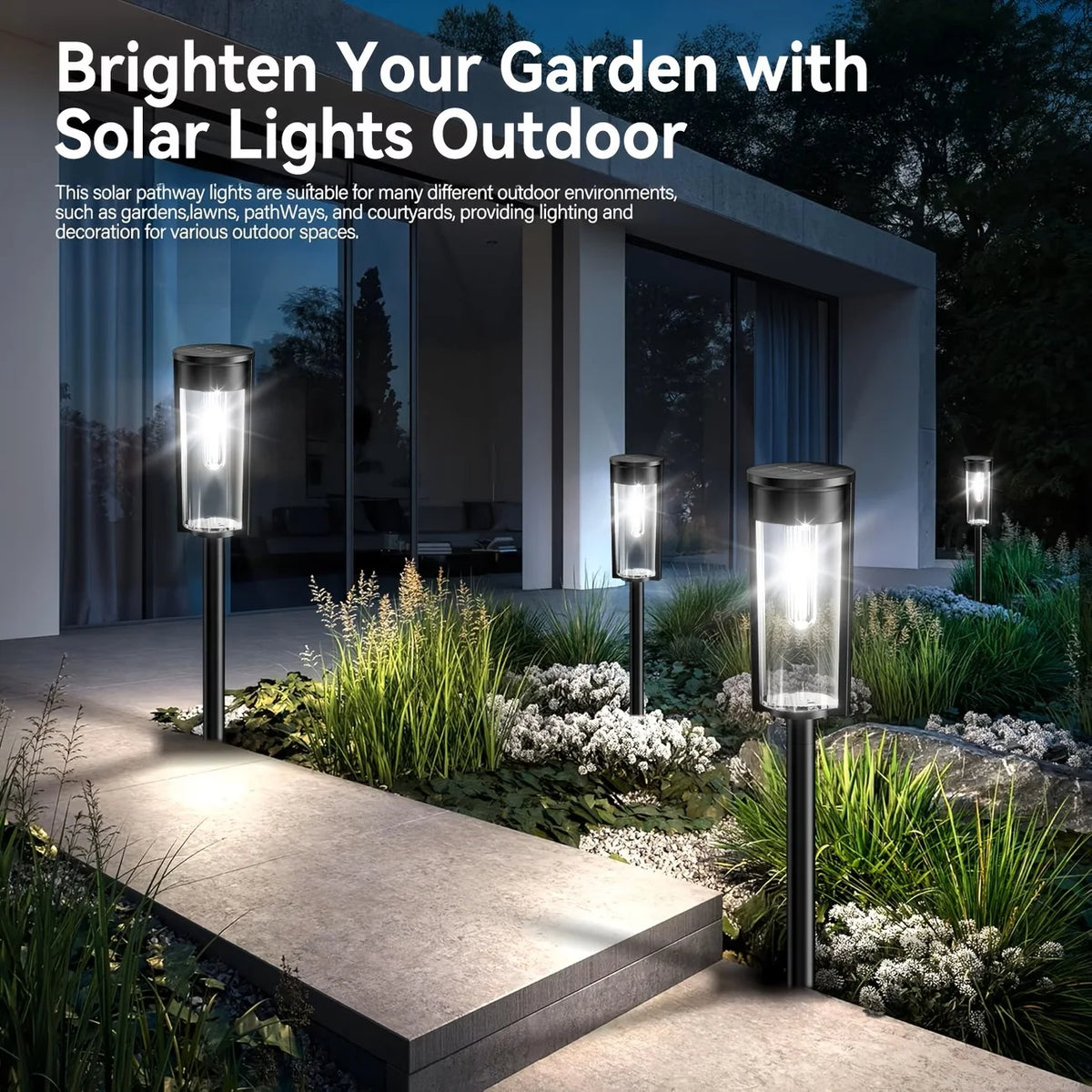 Solar Pathway Lights For Outdoor Garden And Yard Lighting