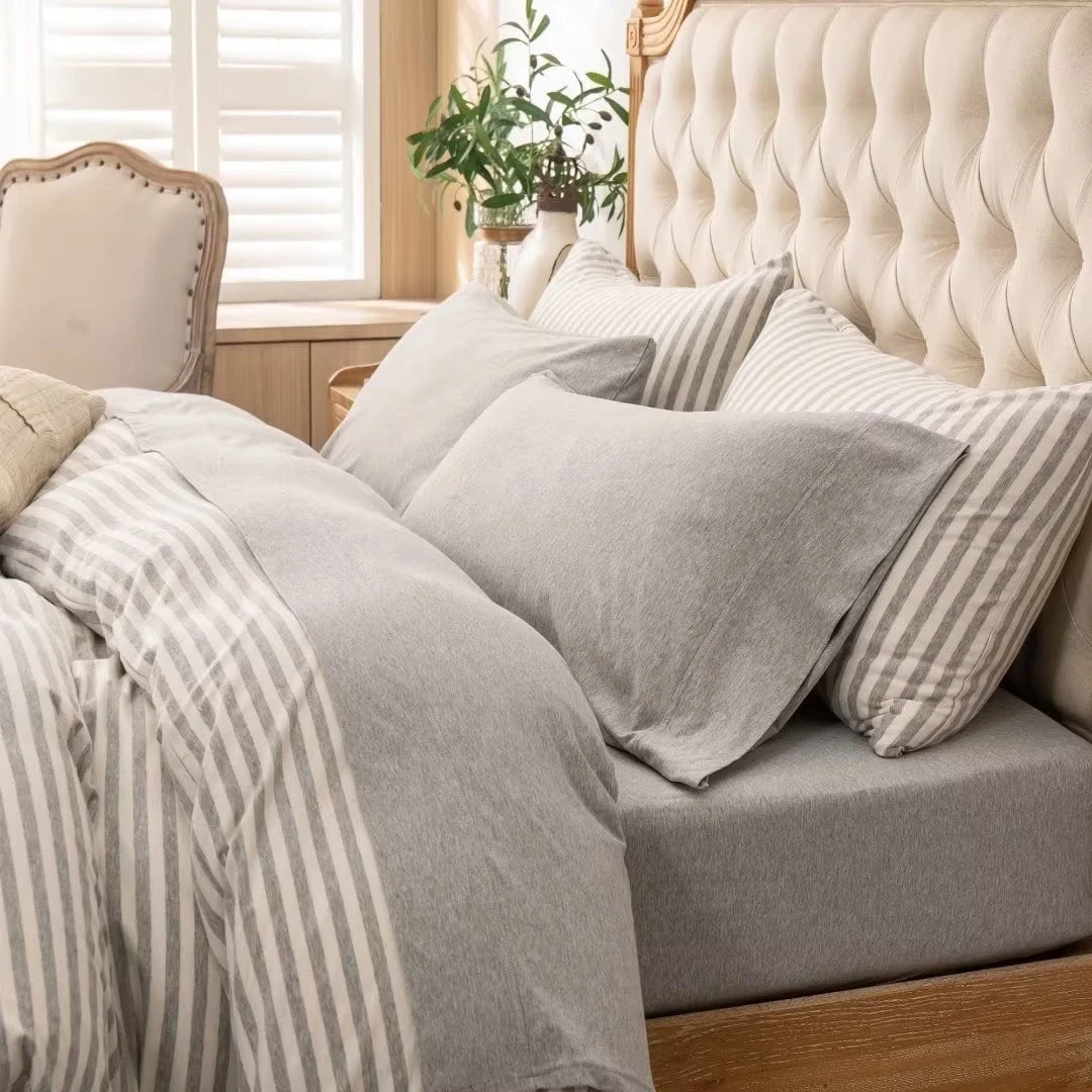 Cotton Jersey Knit Sheet Set 4 Piece Ultra Soft Breathable