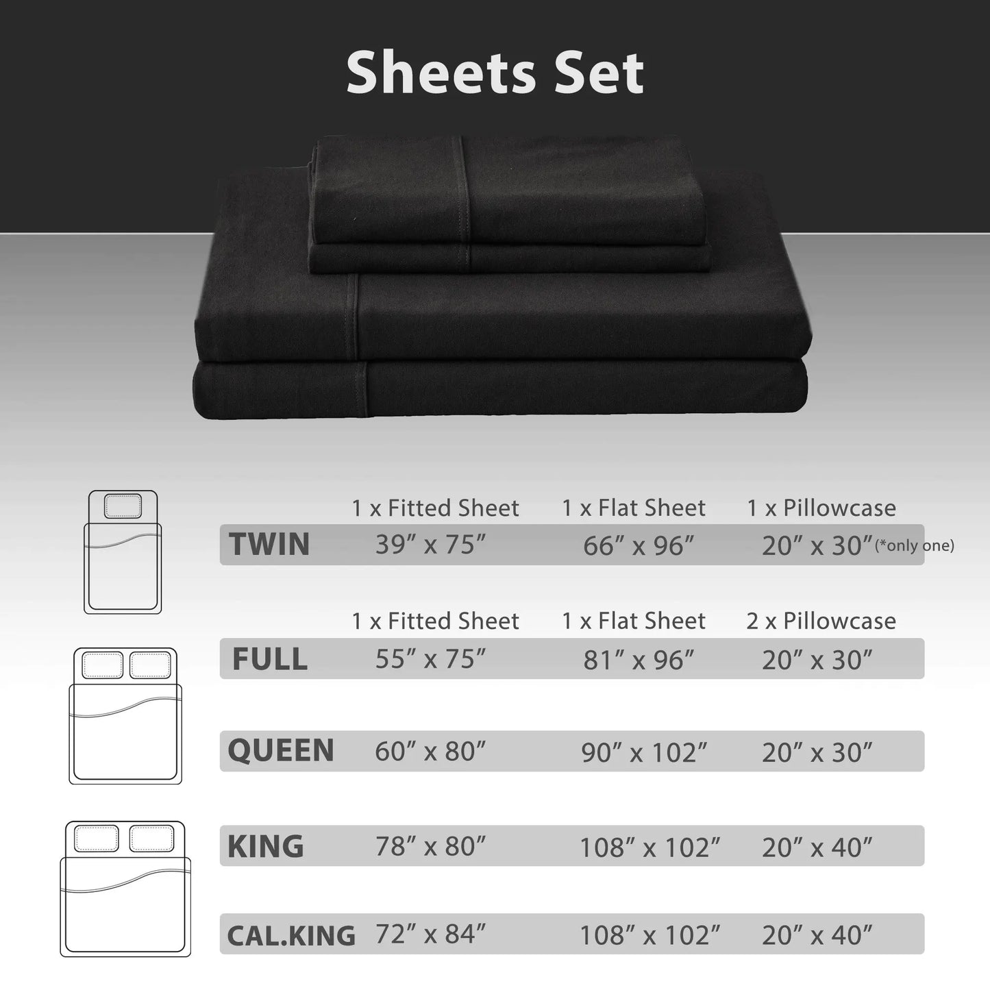 Cotton Jersey Knit Sheet Set 4 Piece Ultra Soft Breathable