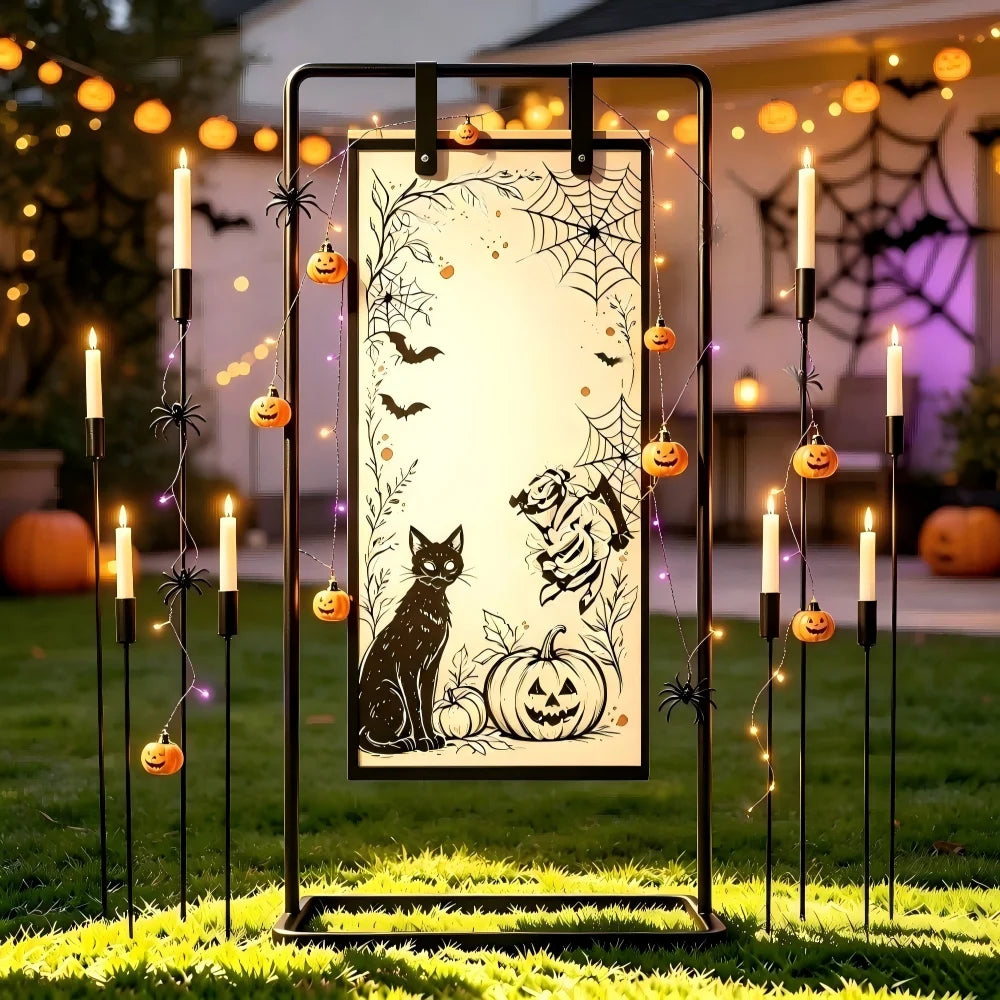 Heavy Duty Adjustable Metal Welcome Sign Stand With Leather Straps