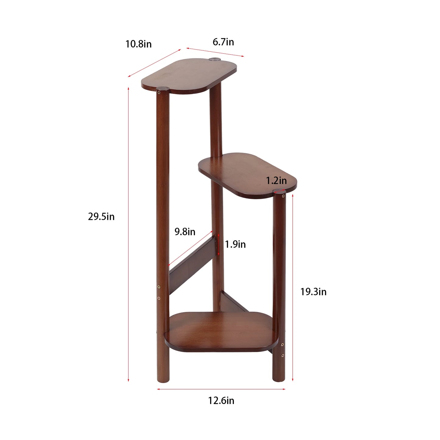 3-Tier Bamboo Plant Stand Indoor Corner Display Rack