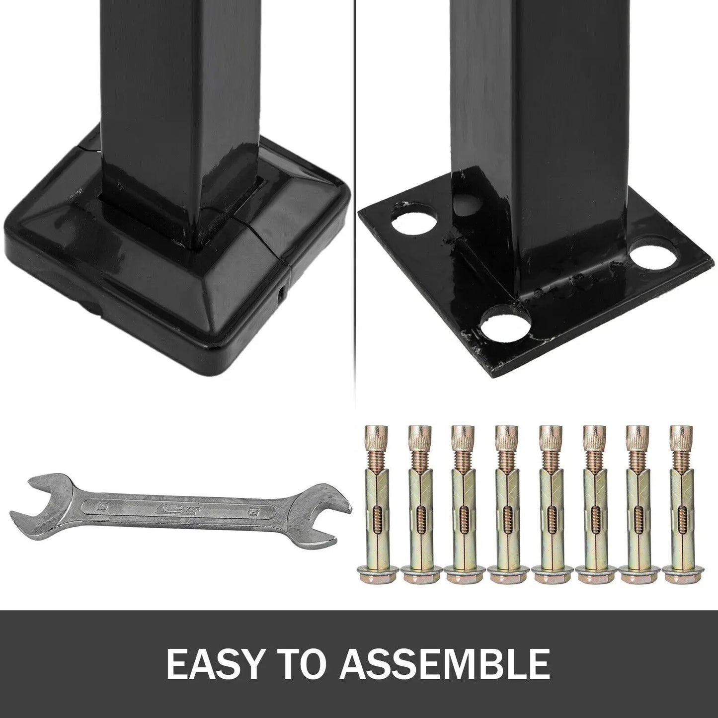 Arch Iron Handrail For Outdoor Stairs With Installation Kit