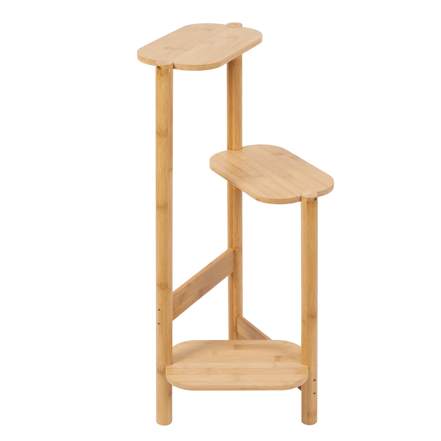 3-Tier Bamboo Plant Stand Indoor Corner Display Rack