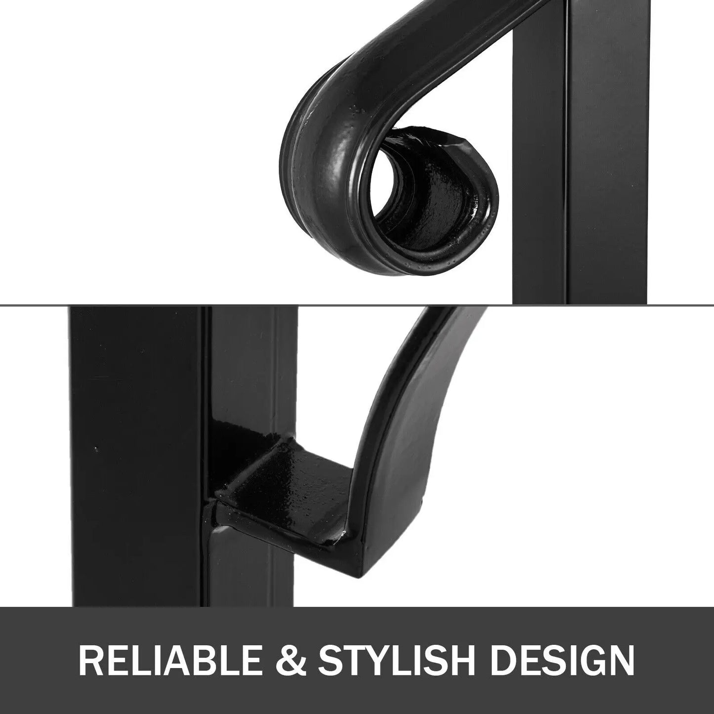 Arch Iron Handrail For Outdoor Stairs With Installation Kit