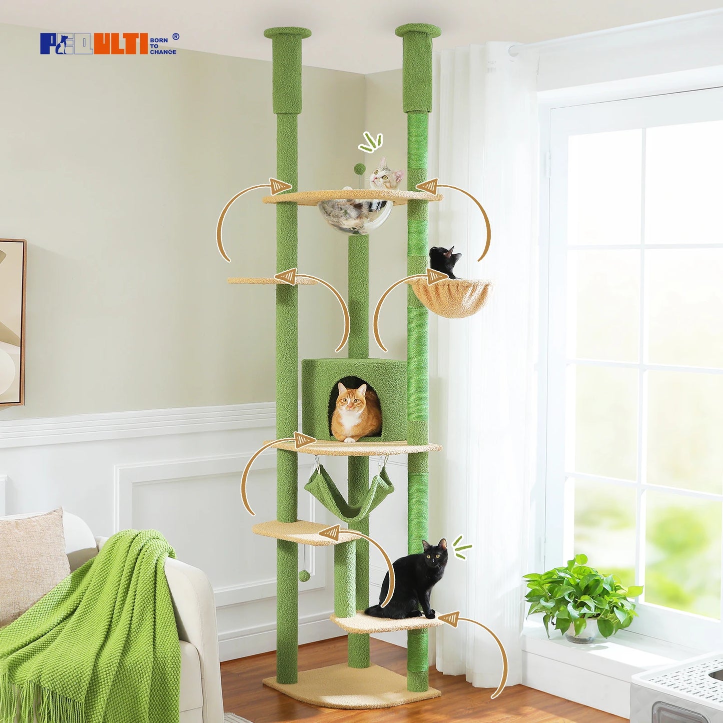 PAWZ Road Tall Floor To Ceiling Cat Tree