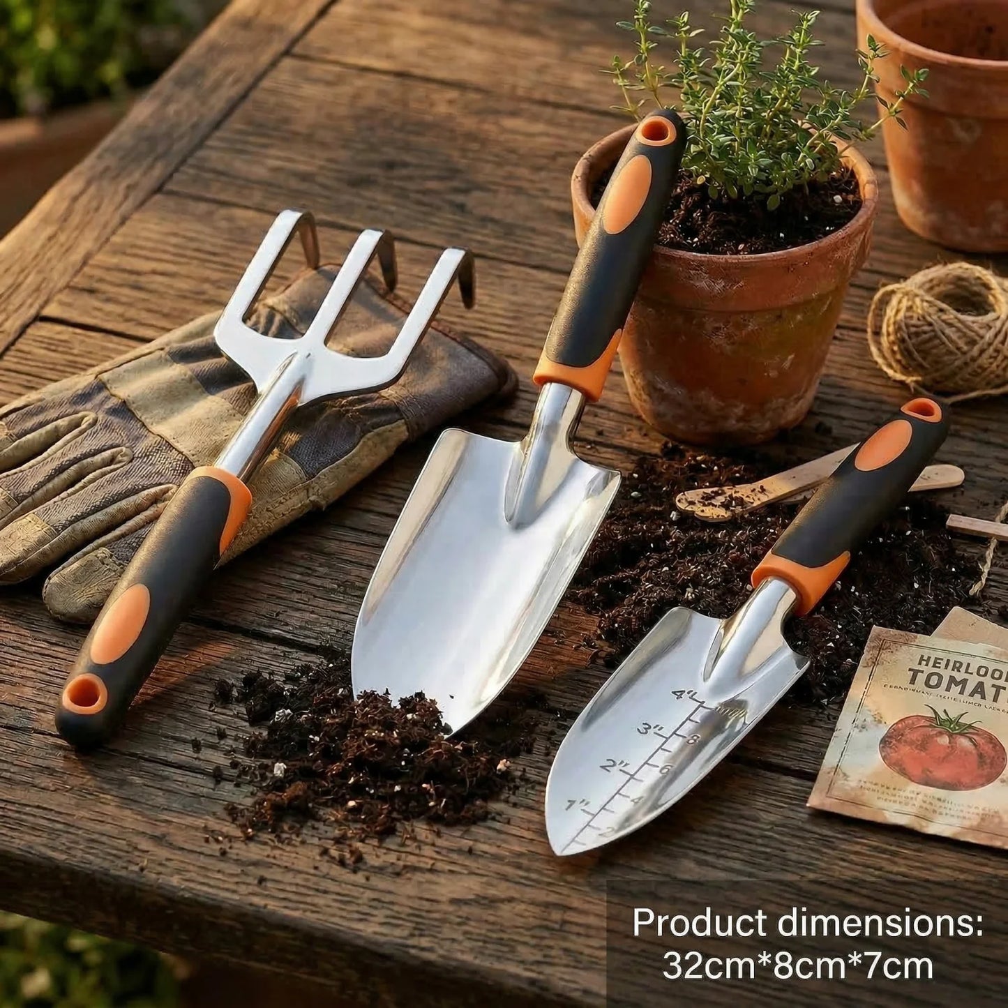 Precise Control Stainless Steel Garden Tools Set With Ergonomic Trowels