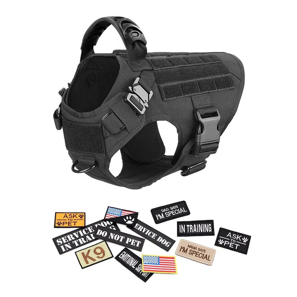 Military Tactical Dog Harness Vest Set For Malinois Training