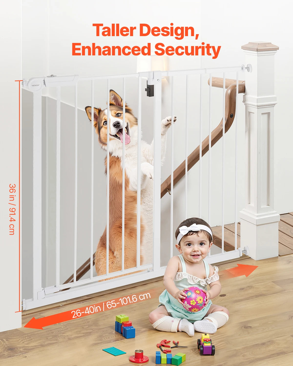 SucceBuy Pressure Mount Baby Gate Child Pet Safety