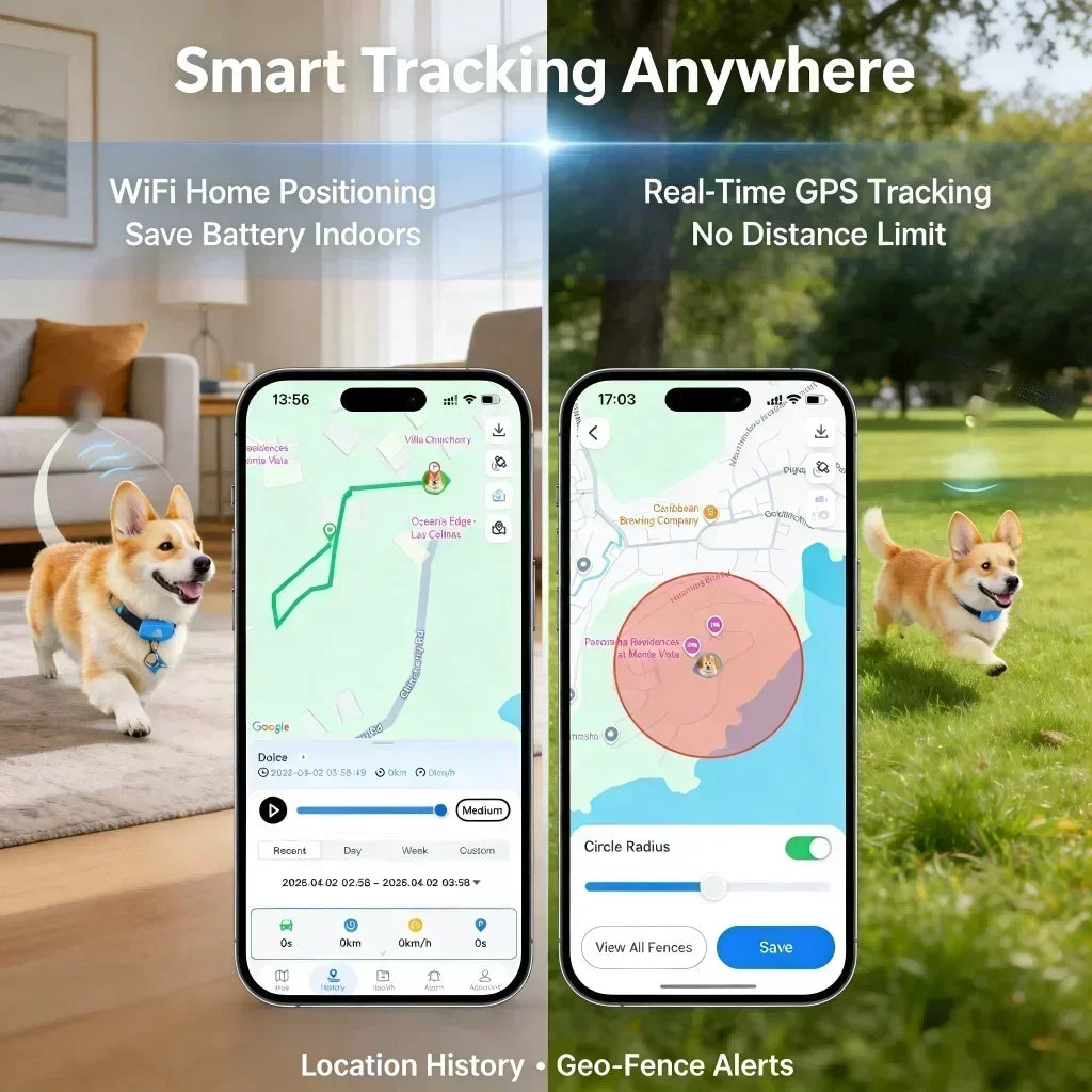 GPS Pet Tracker 4G Real-Time Location for Dogs and Cats