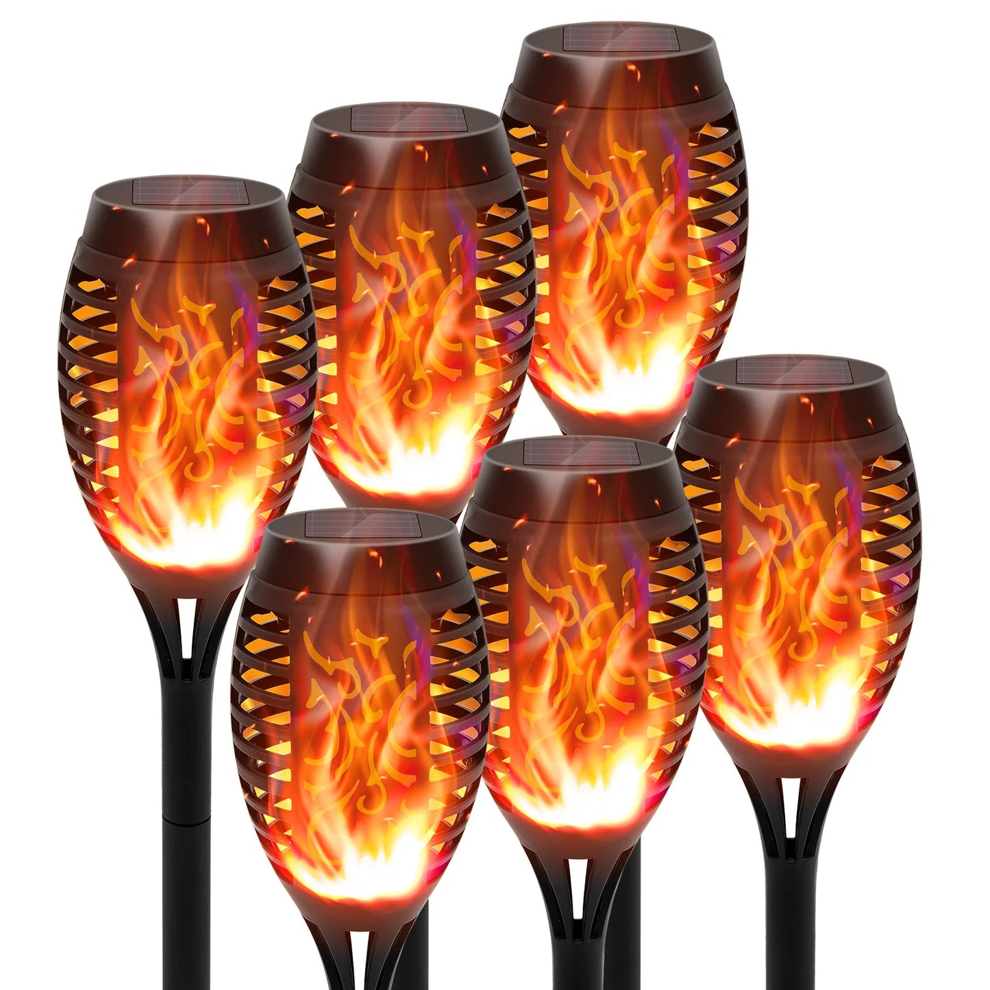 12 LED Solar Flame Torch Lights Outdoor Garden Decoration Waterproof