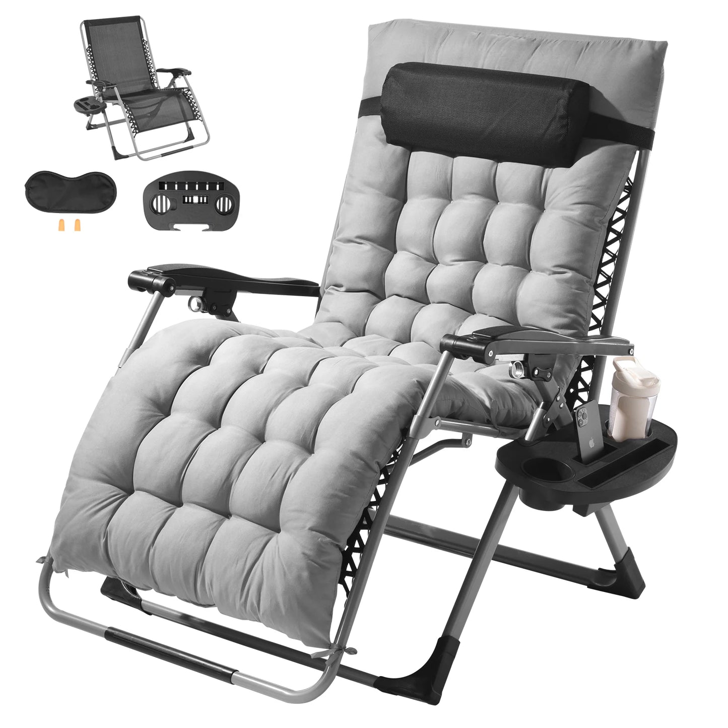 SucceBuy Zero Gravity Chair With Adjustable Recline And Cupholder