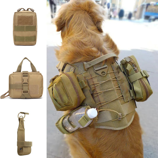 PETRAVEL CN Dog Tactical Bags Set Molle Pouches for Harness