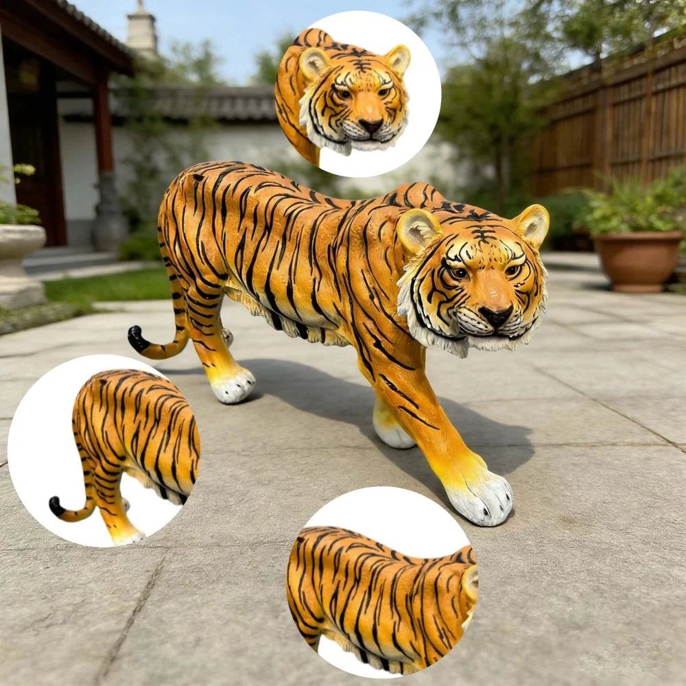 Resin Tiger Garden Statue Outdoor Decorative Sculpture For Home Yard