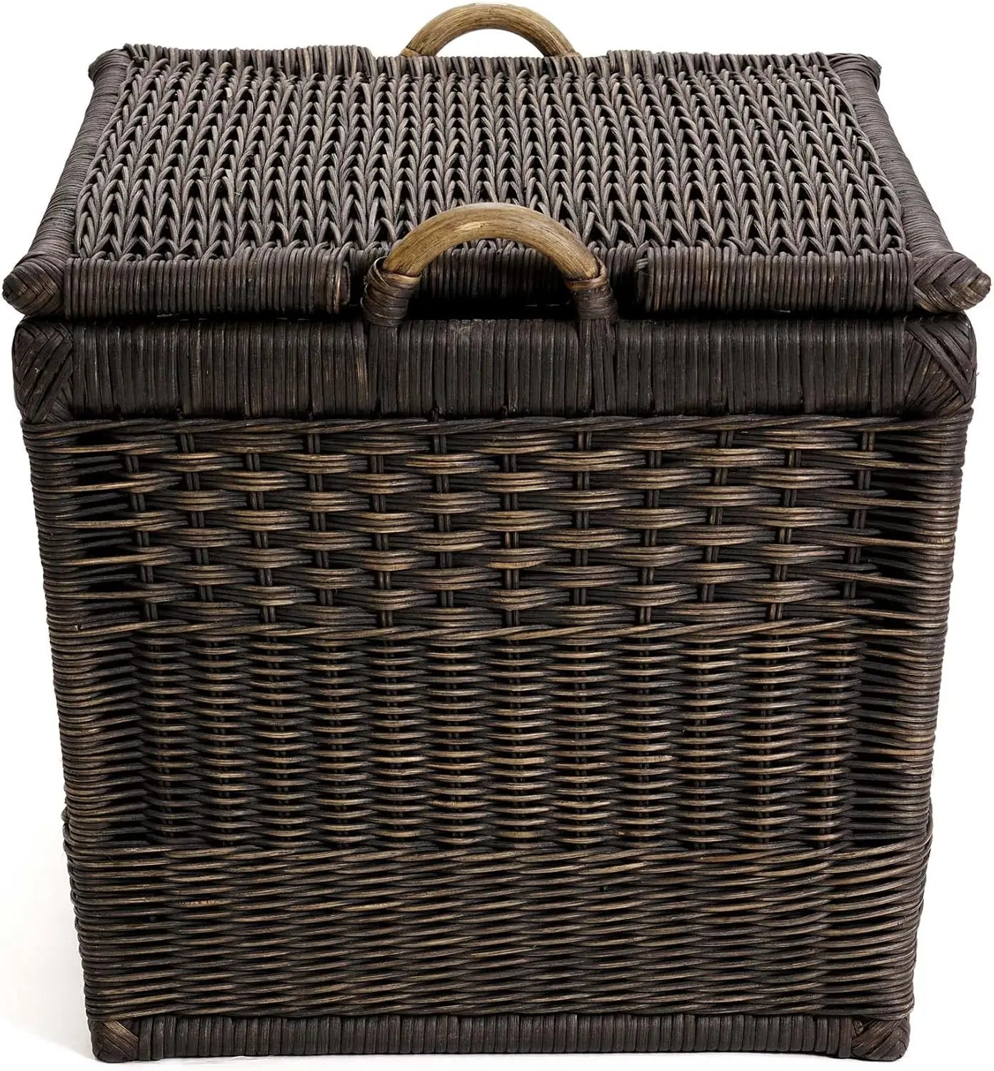 XMSJ Lift Off Lid Wicker Storage Basket With Rattan Construction