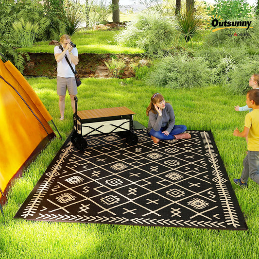 Modern Geometric Outdoor Polypropylene Floor Rug