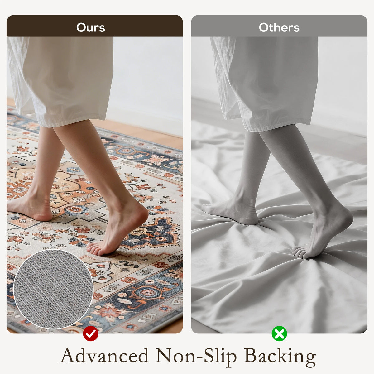 Machine Washable Vintage Area Rug With Modern Geometric Pattern