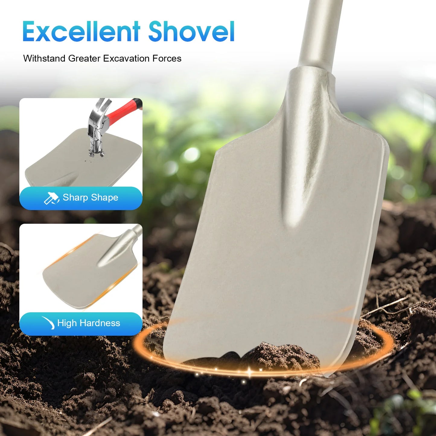 40Cr Steel Demolition Shovel Attachment for Electric Jack Hammer