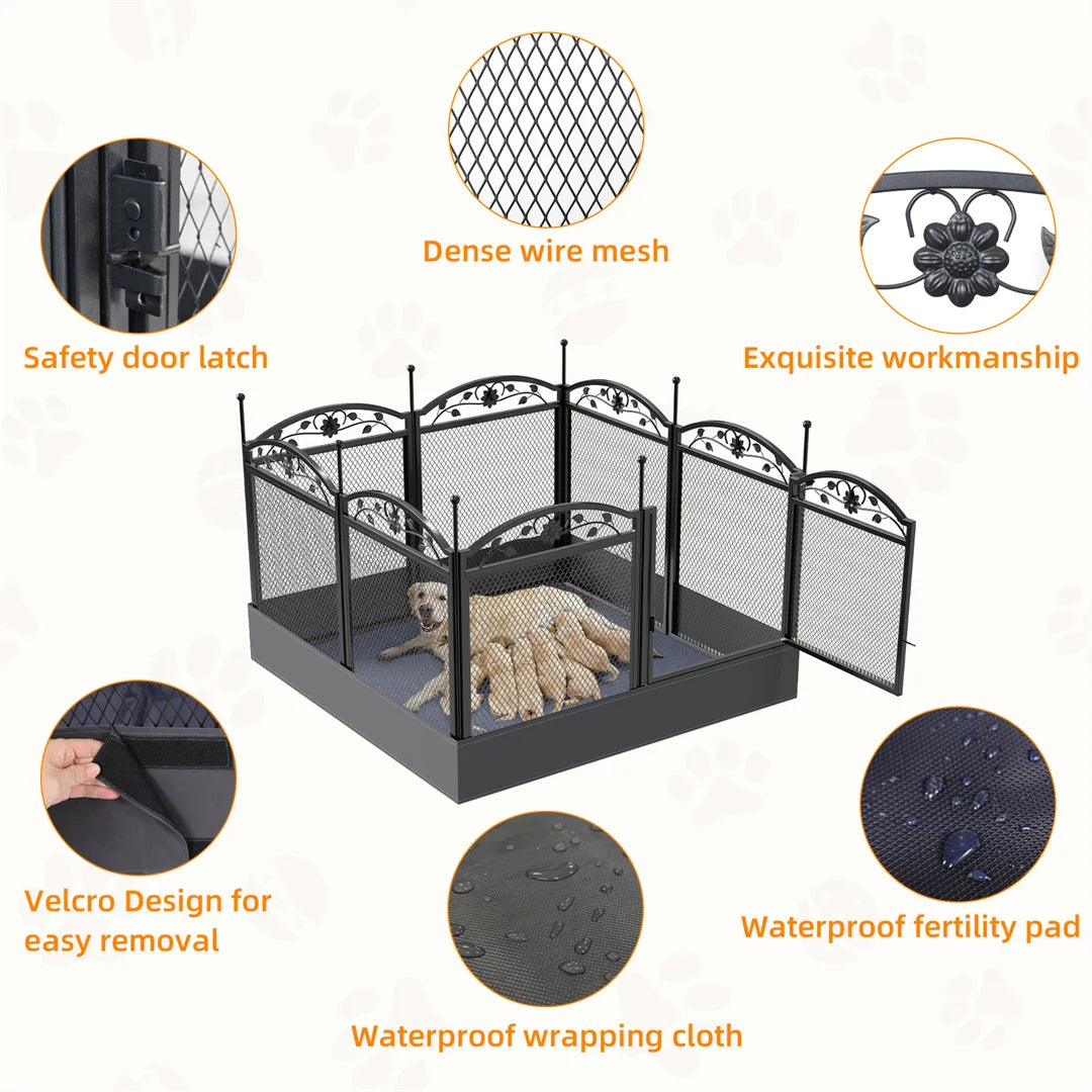 BINGOPAW Heavy Duty Dog Playpen For Indoor And Outdoor Use