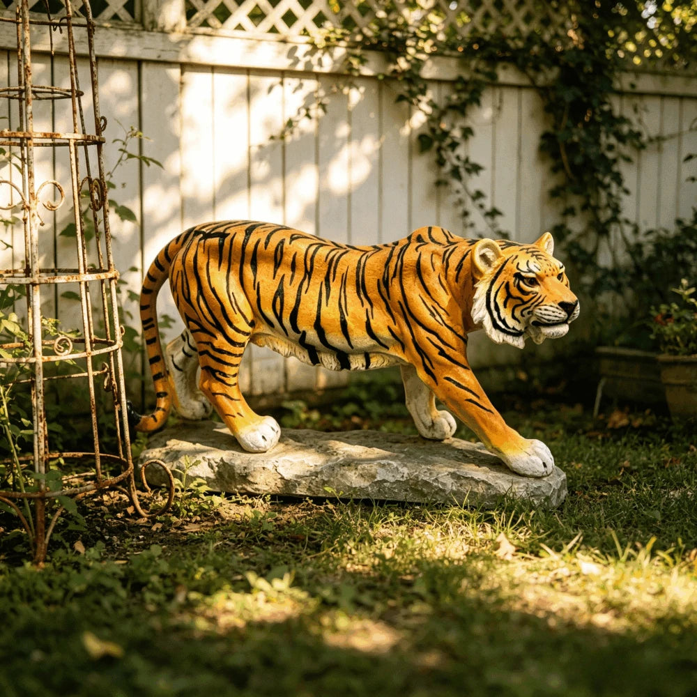 Resin Tiger Garden Statue Outdoor Decorative Sculpture For Home Yard