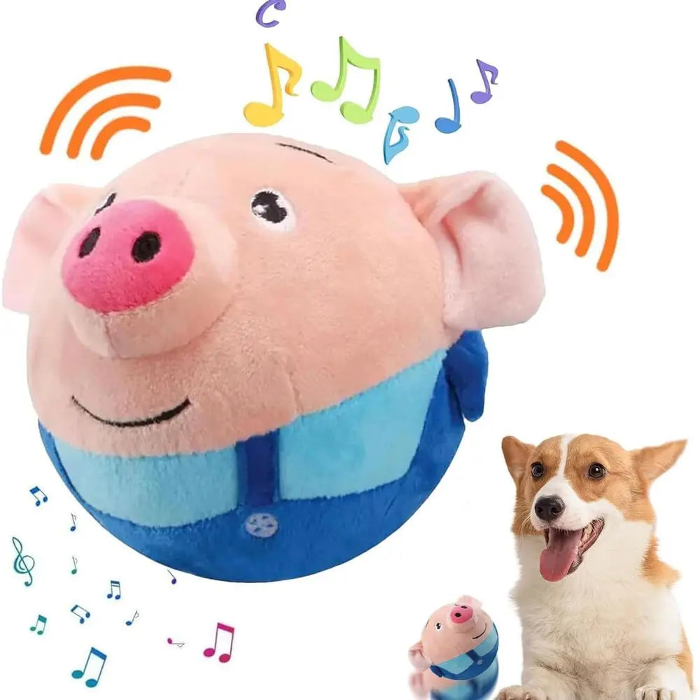 Active Moving Plush Pig Dog Toy USB Rechargeable Interactive Toy