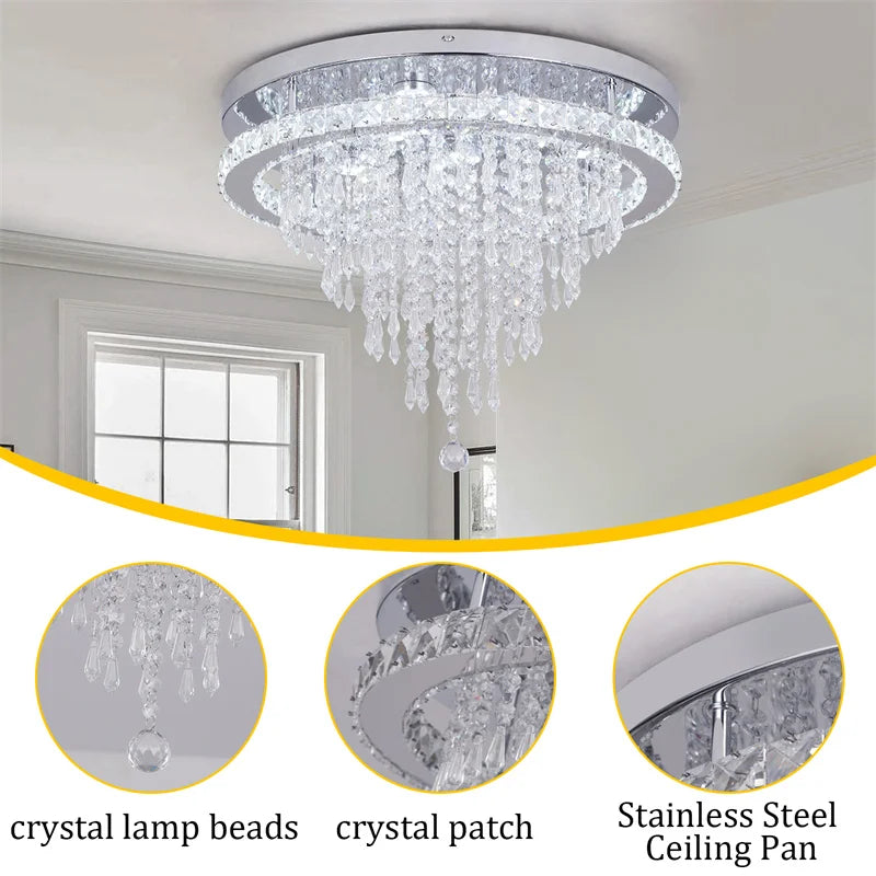 VETRULUS K9 Luxury Crystal Ceiling Lamp Smart LED Pendant Light