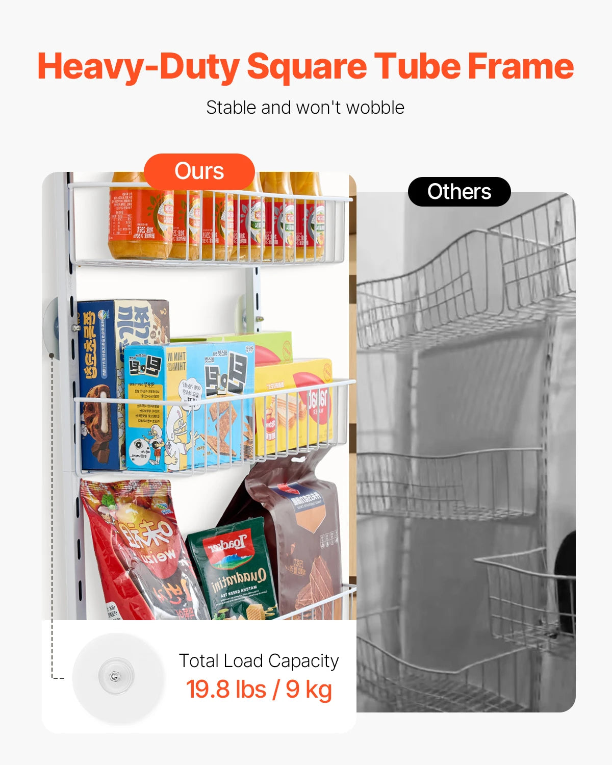 SucceBuy 6-Tier Over-The-Door Pantry Organizer Heavy-Duty Steel