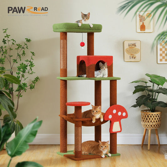 PAWZ Road Multi Level Cat Tree With Hammock And Scratcher